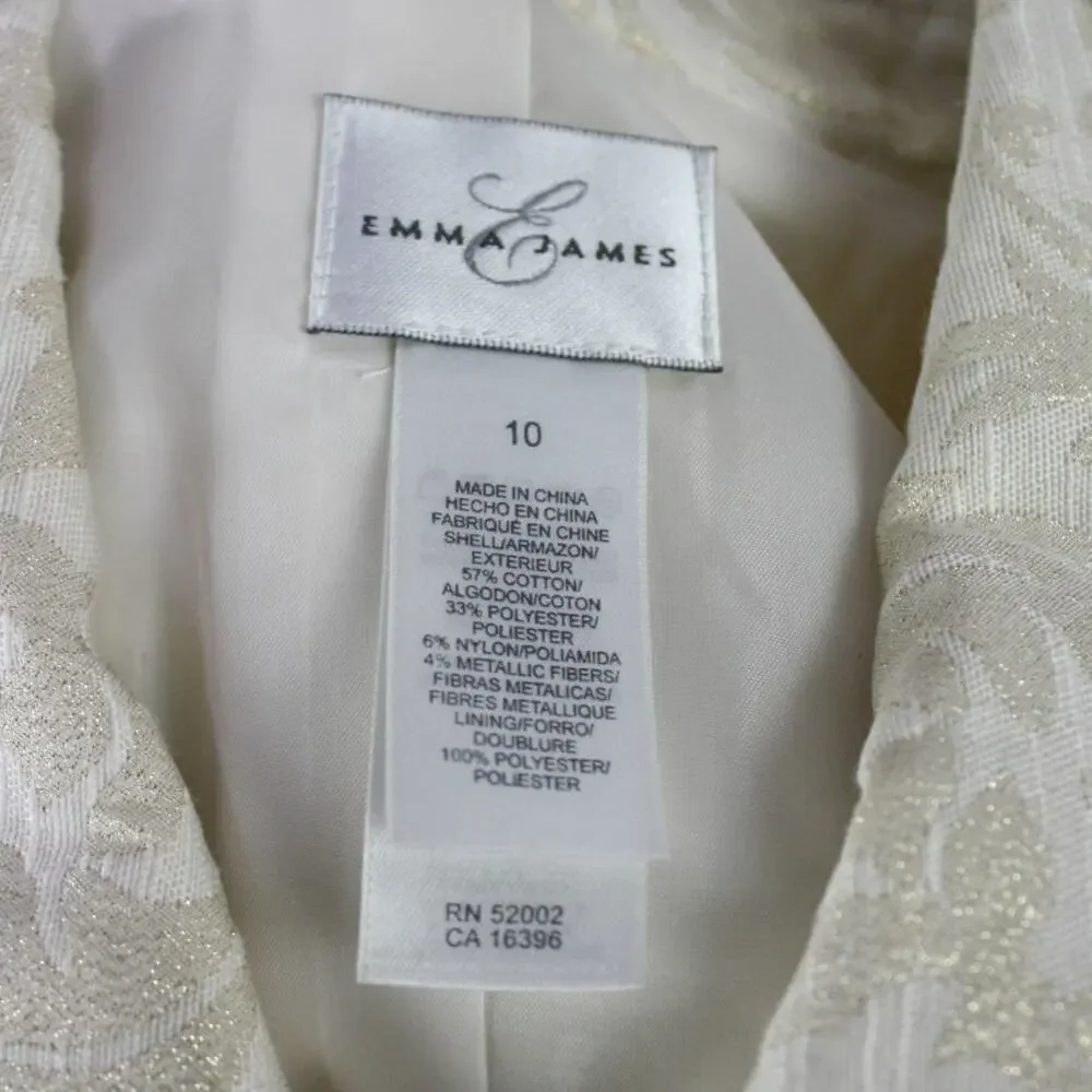 Emma James Brocade Jacket White Silver Bell Sleeves Fairy Soft Girl 10